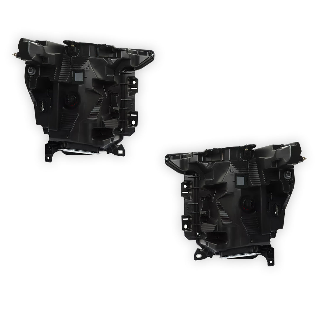 Ford F-150 (2021 - 2023) Quad LED DRL Reflector Chrome Replacement Headlights LH + RH