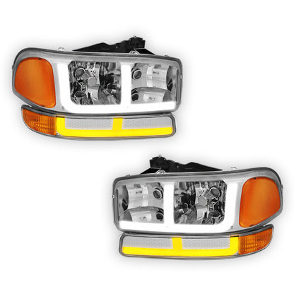 GMC Yukon SLE / SLT (1999 - 2006) F-LED DRL Replacement Headlights LH + RH