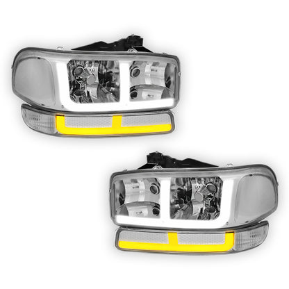 GMC Yukon SLE / SLT (1999 - 2006) F-LED DRL Replacement Headlights LH + RH