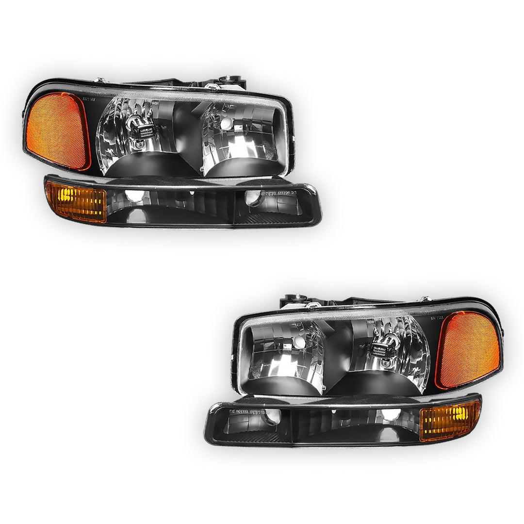 GMC Yukon SLE / SLT (1999 - 2006) Replacement Headlights and Bumper Lights LH + RH