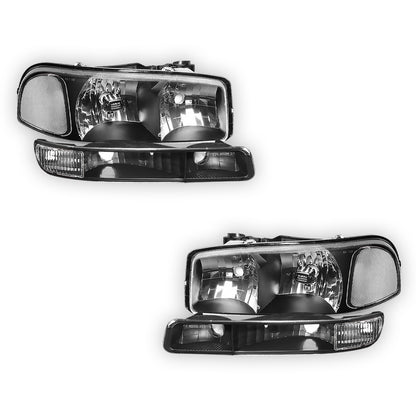 GMC Yukon SLE / SLT (1999 - 2006) Replacement Headlights and Bumper Lights LH + RH
