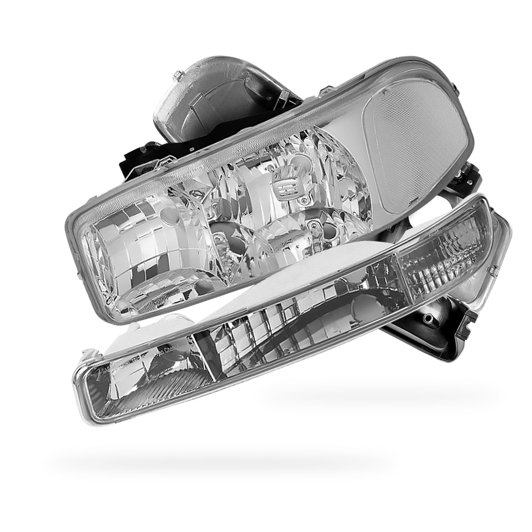 GMC Yukon SLE / SLT (1999 - 2006) Replacement Headlights and Bumper Lights LH + RH