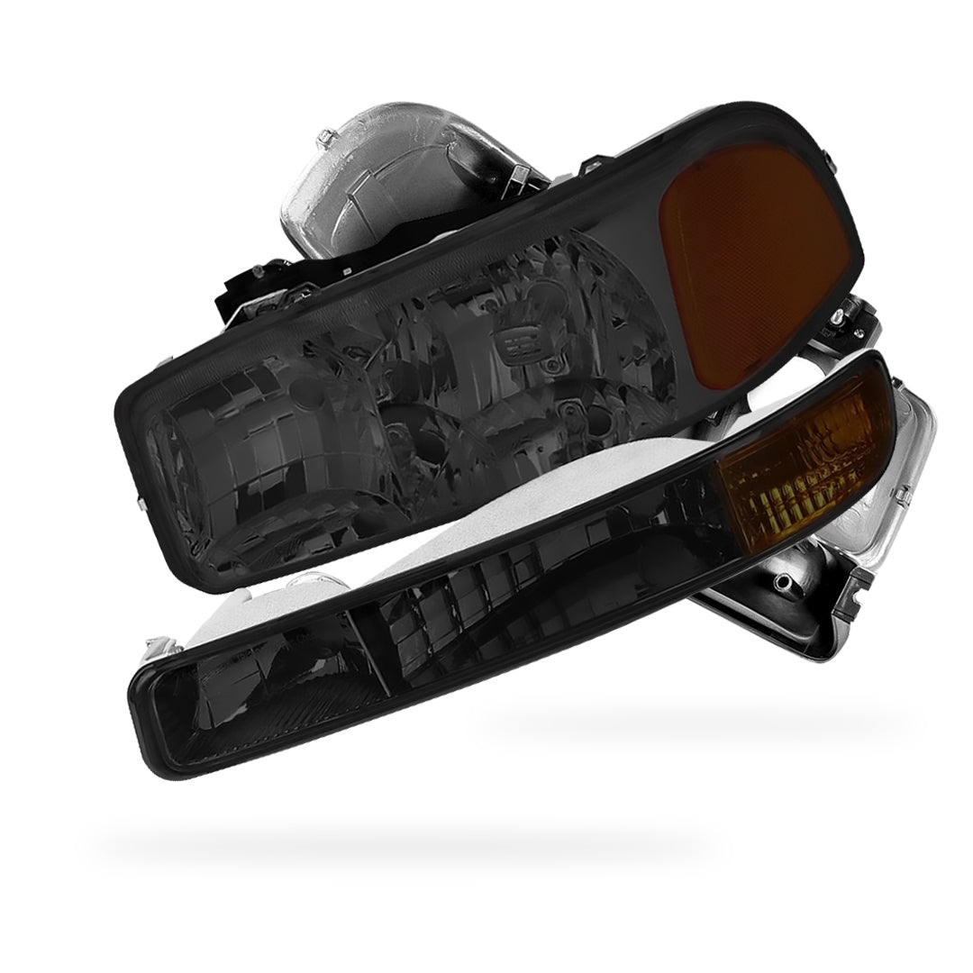 GMC Yukon SLE / SLT (1999 - 2006) Replacement Headlights and Bumper Lights LH + RH