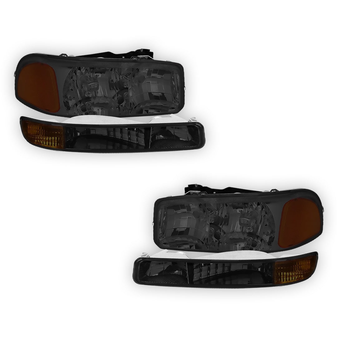GMC Yukon SLE / SLT (1999 - 2006) Replacement Headlights and Bumper Lights LH + RH