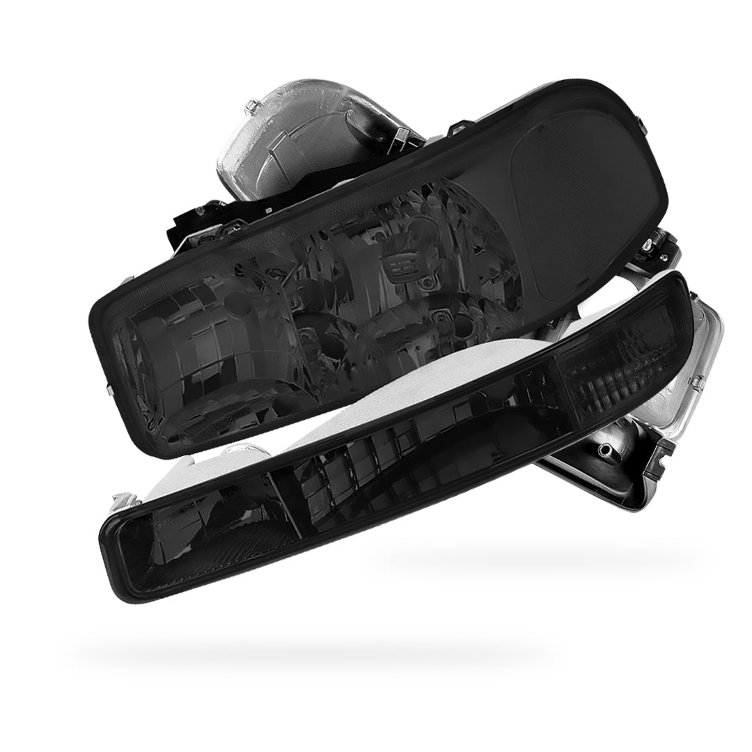 GMC Yukon SLE / SLT (1999 - 2006) Replacement Headlights and Bumper Lights LH + RH