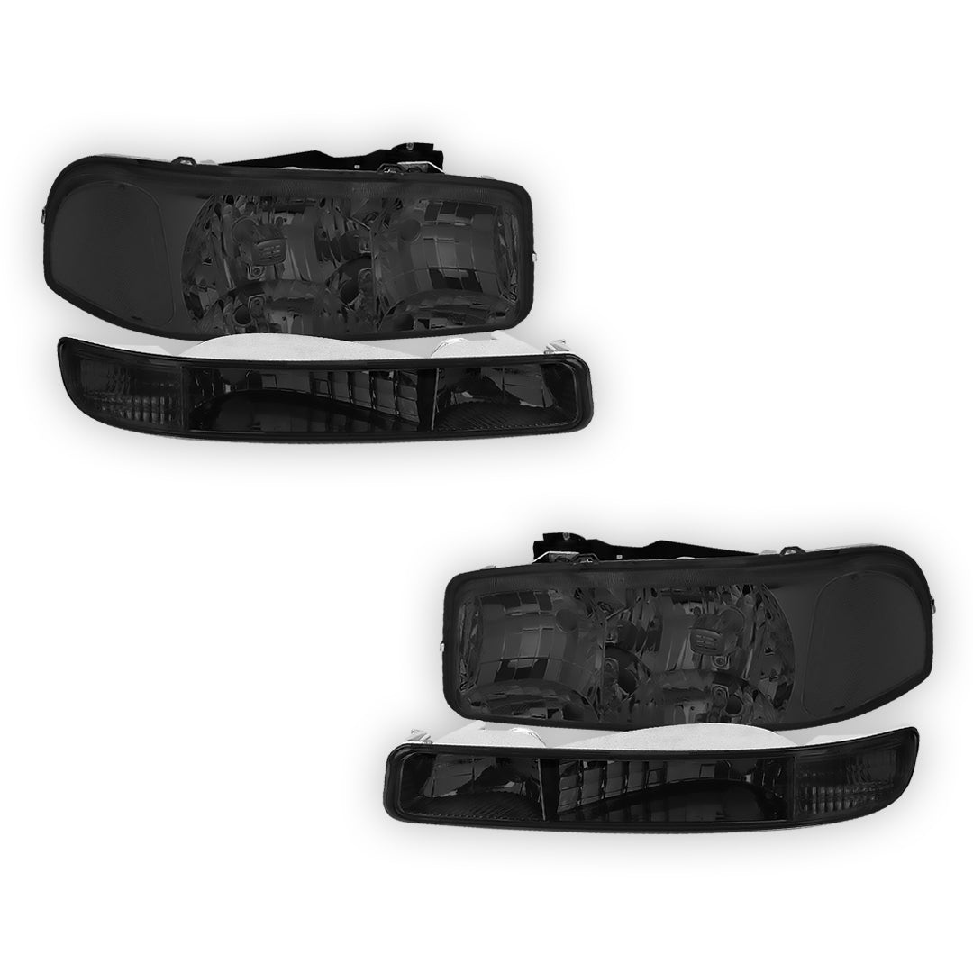GMC Yukon SLE / SLT (1999 - 2006) Replacement Headlights and Bumper Lights LH + RH