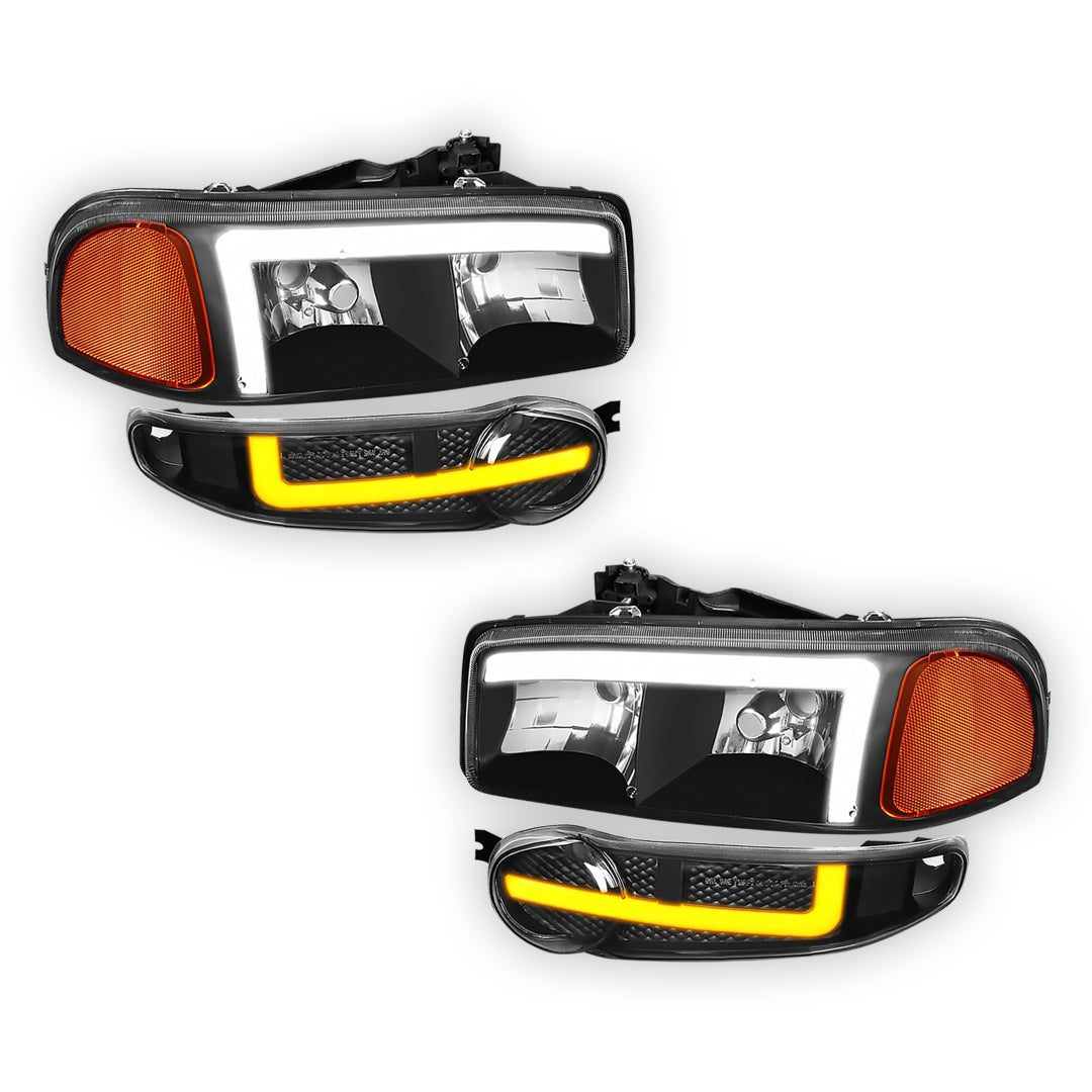 GMC Yukon XL 1500 Denali (2001 - 2006) L-LED DRL Replacement Headlights LH + RH