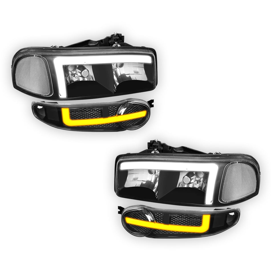 GMC Yukon XL 1500 Denali (2001 - 2006) L-LED DRL Replacement Headlights LH + RH