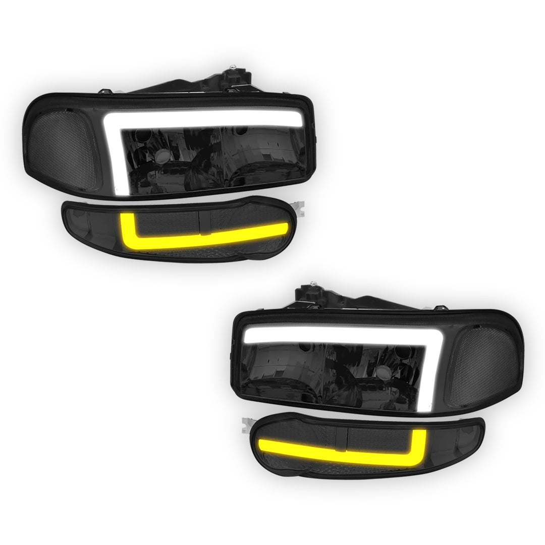 GMC Yukon XL 1500 Denali (2001 - 2006) L-LED DRL Replacement Headlights LH + RH