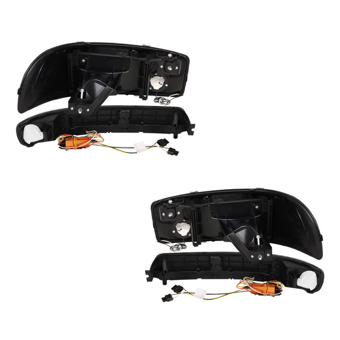 GMC Yukon XL 1500 SLE / SLT (2000 - 2006) F-LED DRL Replacement Headlights LH + RH