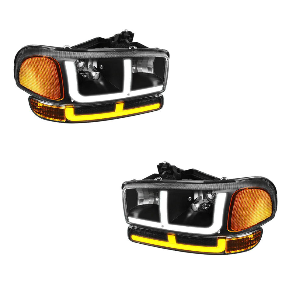 GMC Yukon XL 1500 SLE / SLT (2000 - 2006) F-LED DRL Replacement Headlights LH + RH