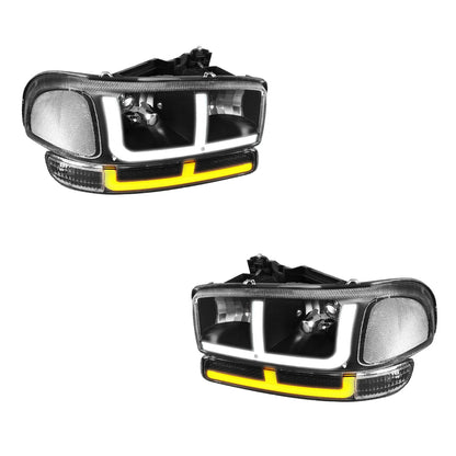 GMC Yukon XL 1500 SLE / SLT (2000 - 2006) F-LED DRL Replacement Headlights LH + RH