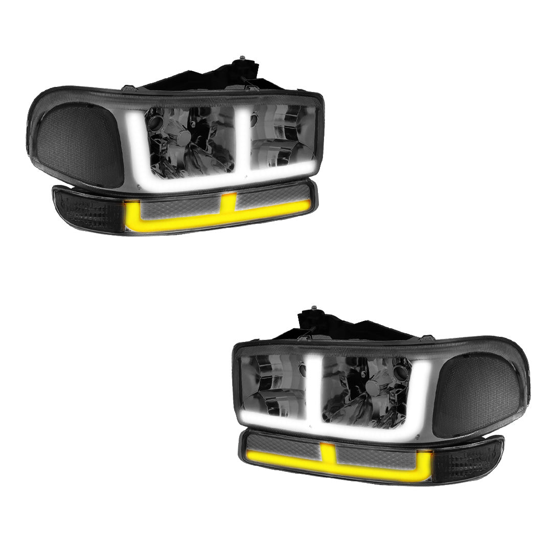 GMC Yukon XL 1500 SLE / SLT (2000 - 2006) F-LED DRL Replacement Headlights LH + RH