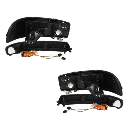 GMC Yukon XL 1500 SLE / SLT (2000 - 2006) L-LED DRL Replacement Headlights LH + RH