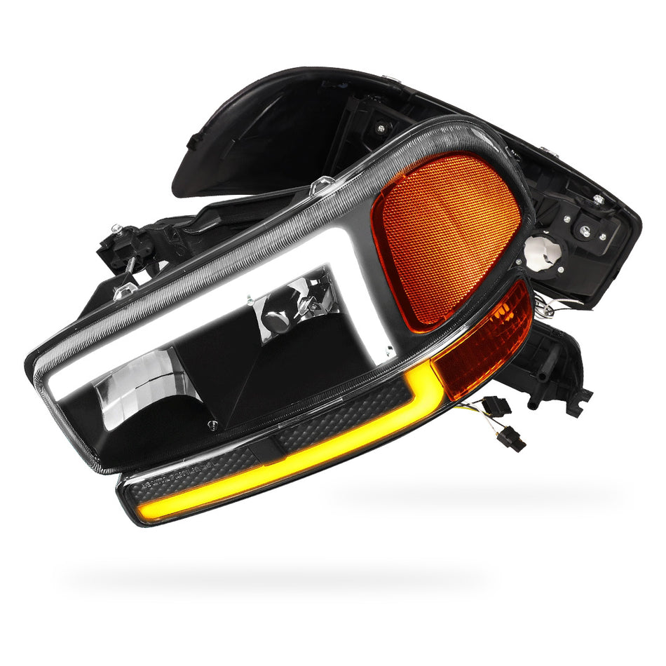 GMC Yukon XL 1500 SLE / SLT (2000 - 2006) L-LED DRL Replacement Headlights LH + RH