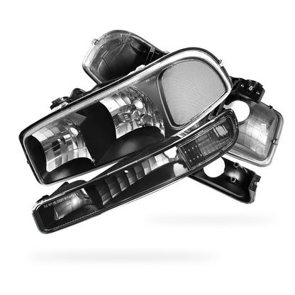 GMC Yukon XL 1500 SLE / SLT (2000 - 2006) Replacement Headlights and Bumper Lights LH + RH