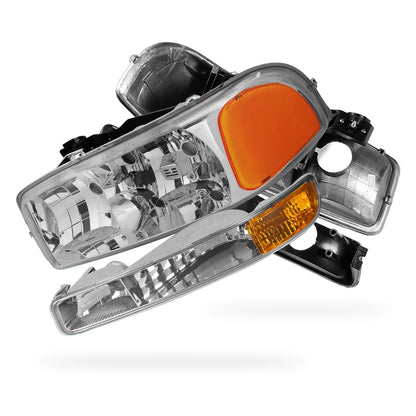 GMC Yukon XL 1500 SLE / SLT (2000 - 2006) Replacement Headlights and Bumper Lights LH + RH