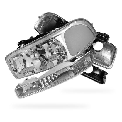 GMC Yukon XL 1500 SLE / SLT (2000 - 2006) Replacement Headlights and Bumper Lights LH + RH