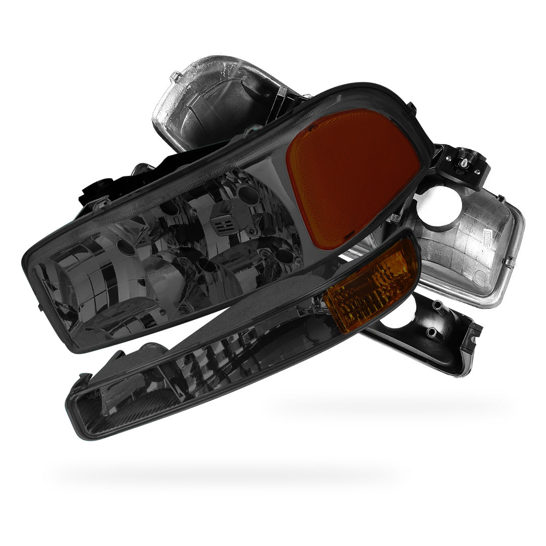 GMC Yukon XL 1500 SLE / SLT (2000 - 2006) Replacement Headlights and Bumper Lights LH + RH