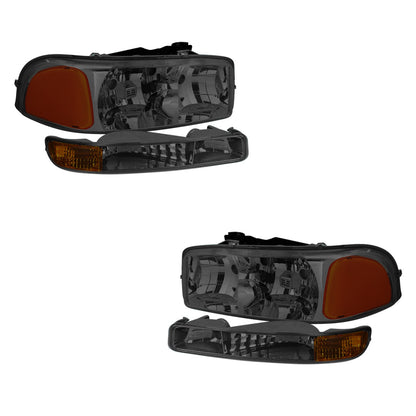 GMC Yukon XL 1500 SLE / SLT (2000 - 2006) Replacement Headlights and Bumper Lights LH + RH