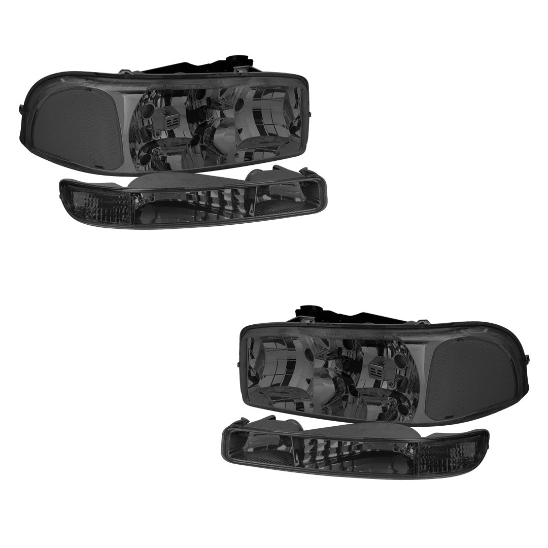 GMC Yukon XL 1500 SLE / SLT (2000 - 2006) Replacement Headlights and Bumper Lights LH + RH