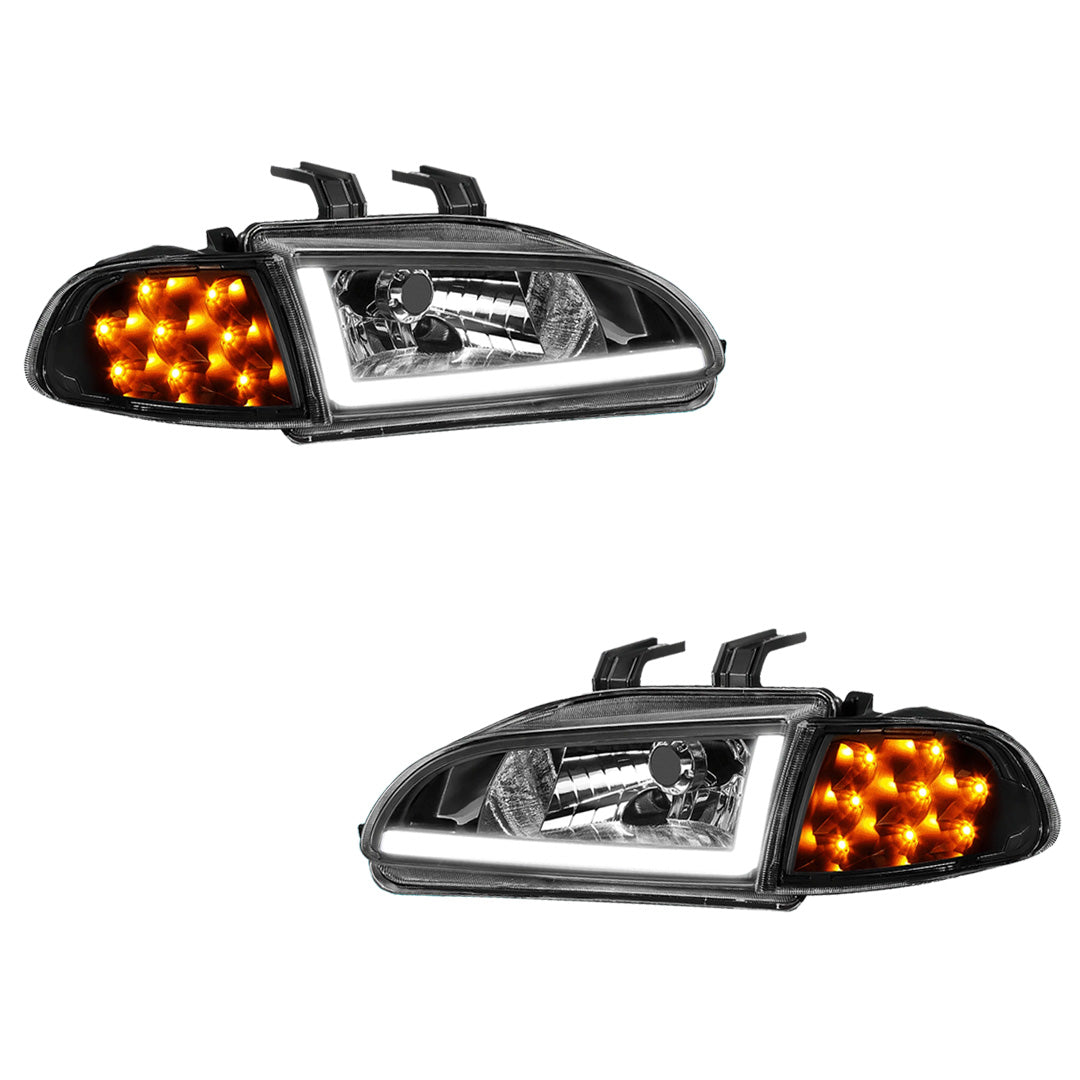 Honda Civic (1992 - 1995) LED DRL Replacement Headlights LH + RH