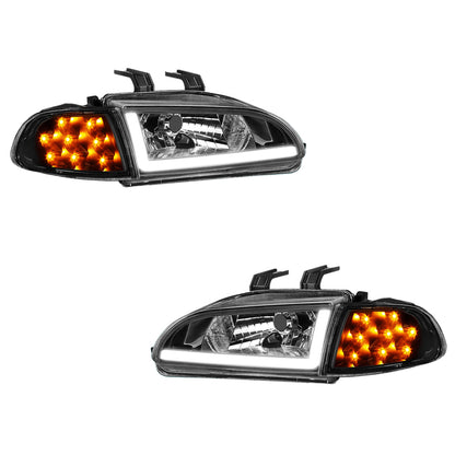 Honda Civic (1992 - 1995) LED DRL Replacement Headlights LH + RH