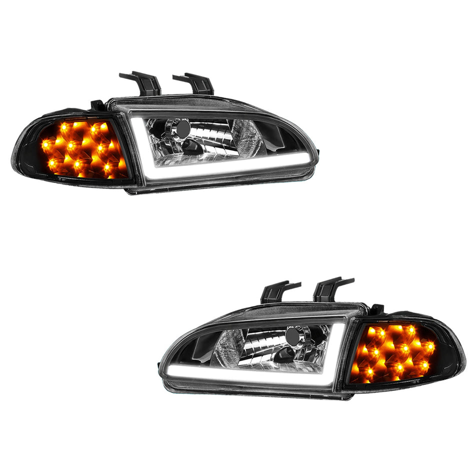 Honda Civic (1992 - 1995) LED DRL Replacement Headlights LH + RH