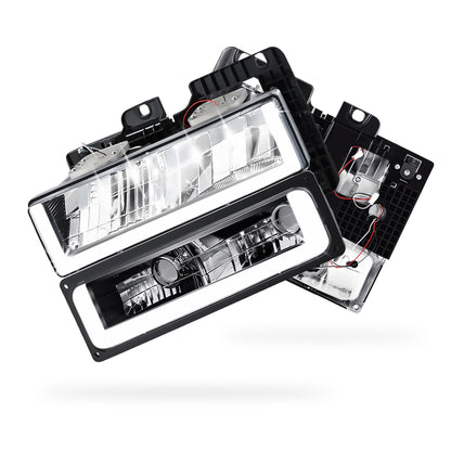 Chevrolet C2500 Cheyenne / Scottsdale / Silverado (1988 - 2000) U-LED DRL Replacement Headlights LH + RH