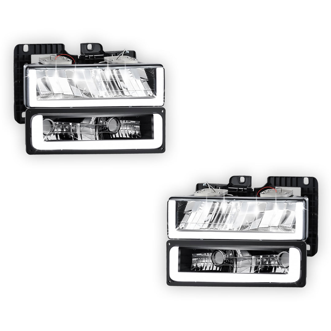 Chevrolet C2500 Cheyenne / Scottsdale / Silverado (1988 - 2000) U-LED DRL Replacement Headlights LH + RH