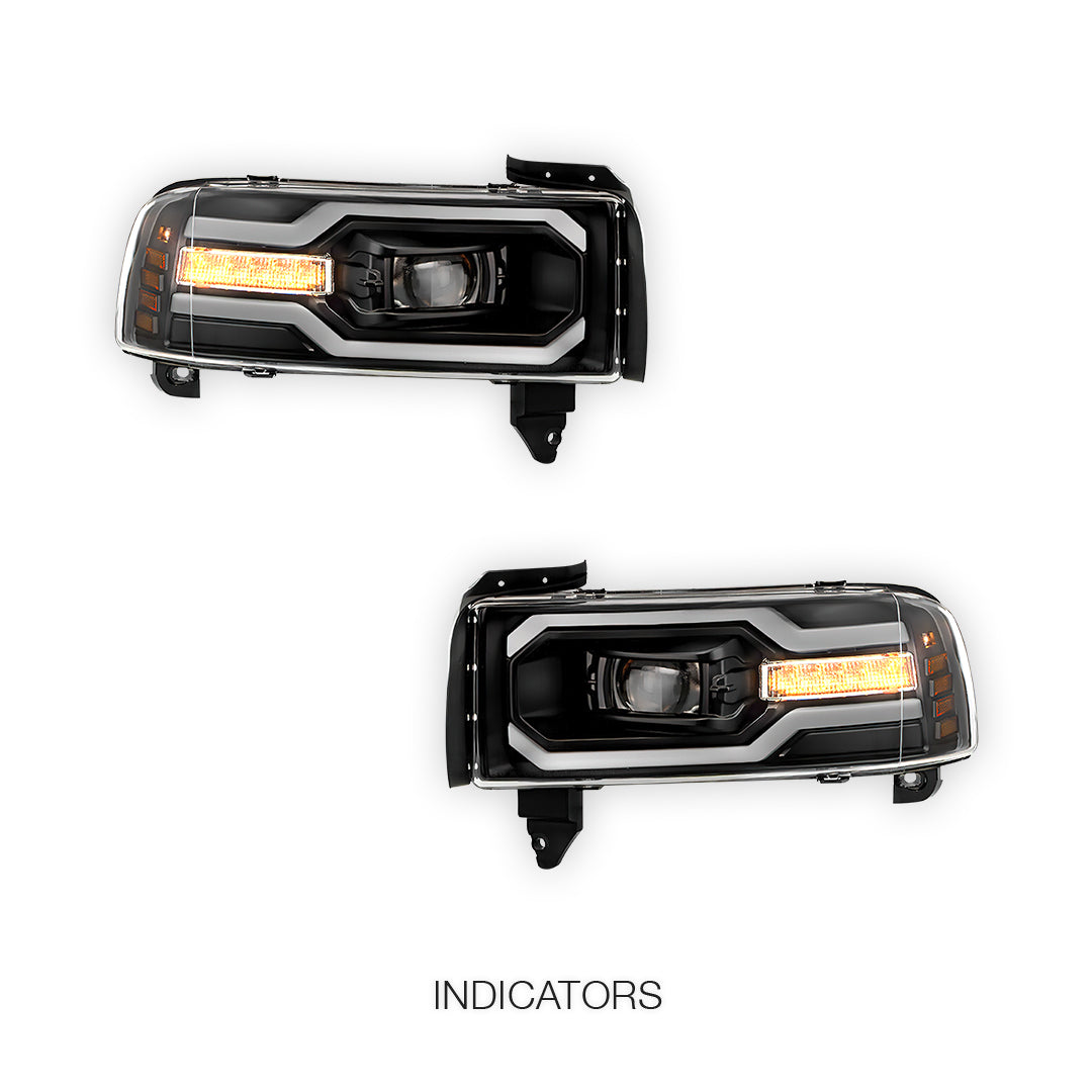 Dodge RAM 3500 (1994 - 2002) Full LED Projector Headlights LH + RH