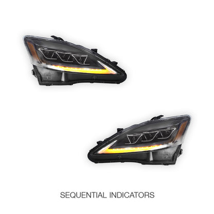 Lexus IS350 (2006 - 2012) LED DRL Signal Projector Headlights LH + RH