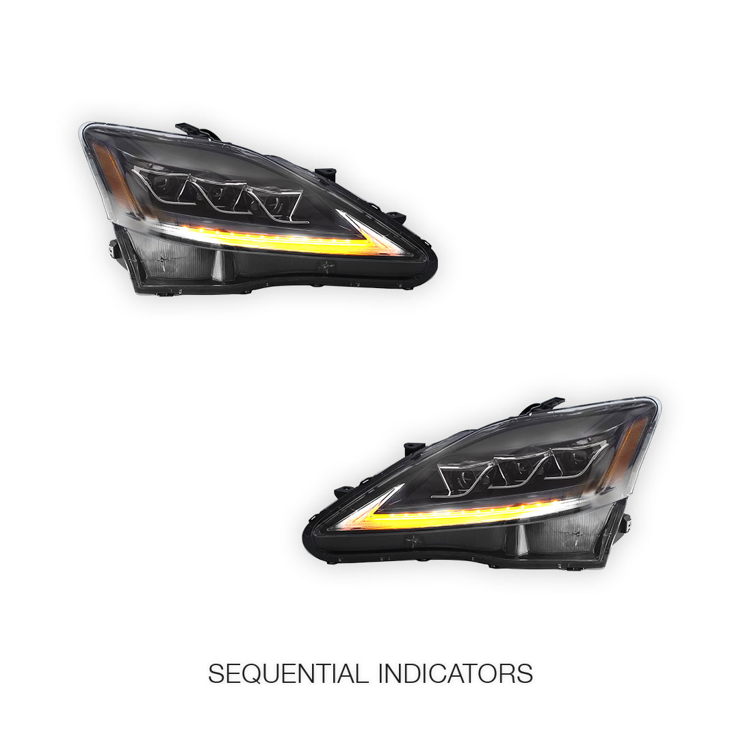 Lexus IS250 (2006 - 2012) LED DRL Signal Projector Headlights LH + RH