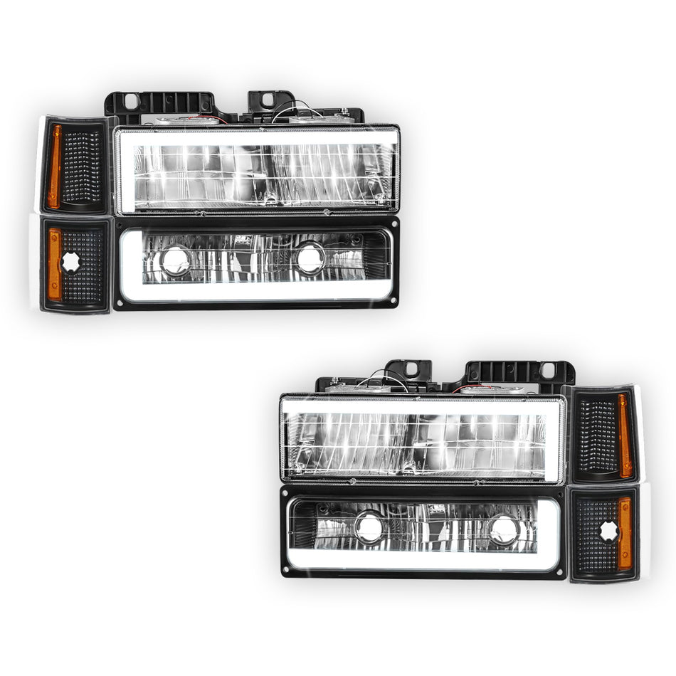 Chevrolet C2500 Suburban Scottsdale / Silverado (1992 - 1993) C-LED DRL Replacement Headlights LH + RH