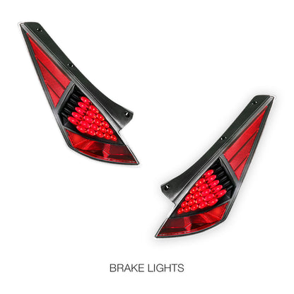 Nissan 350Z (2003 - 2007) Red and Clear LED Tail Lights LH + RH