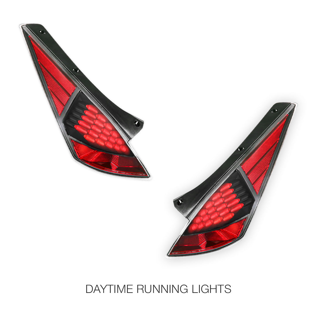 Nissan 350Z (2003 - 2007) Red and Clear LED Tail Lights LH + RH