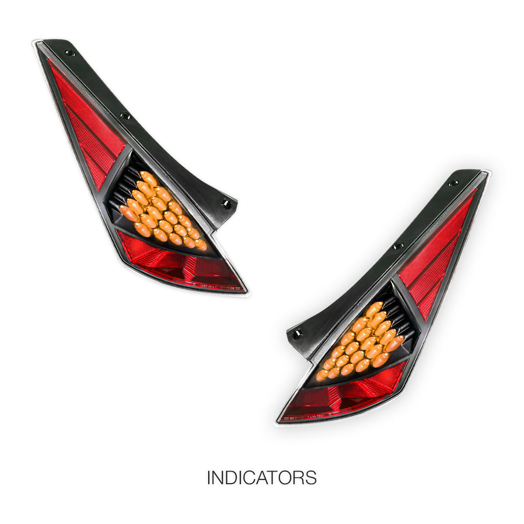 Nissan 350Z (2003 - 2007) Red and Clear LED Tail Lights LH + RH