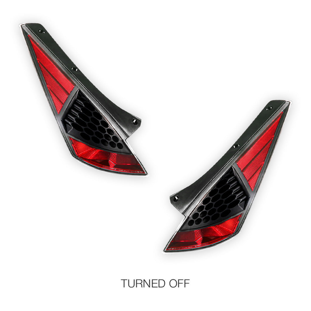 Nissan 350Z (2003 - 2007) Red and Clear LED Tail Lights LH + RH