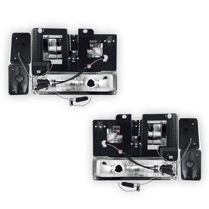 Chevrolet C2500 Suburban Silverado (1992 - 1993) Square-LED DRL Replacement Headlights LH + RH