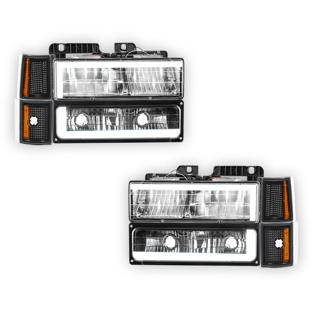 Chevrolet C3500 Cheyenne / Scottsdale / Silverado (1988 - 1993) C-LED DRL Replacement Headlights LH + RH