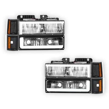Chevrolet C3500 Cheyenne / Scottsdale / Silverado (1988 - 1993) C-LED DRL Replacement Headlights LH + RH