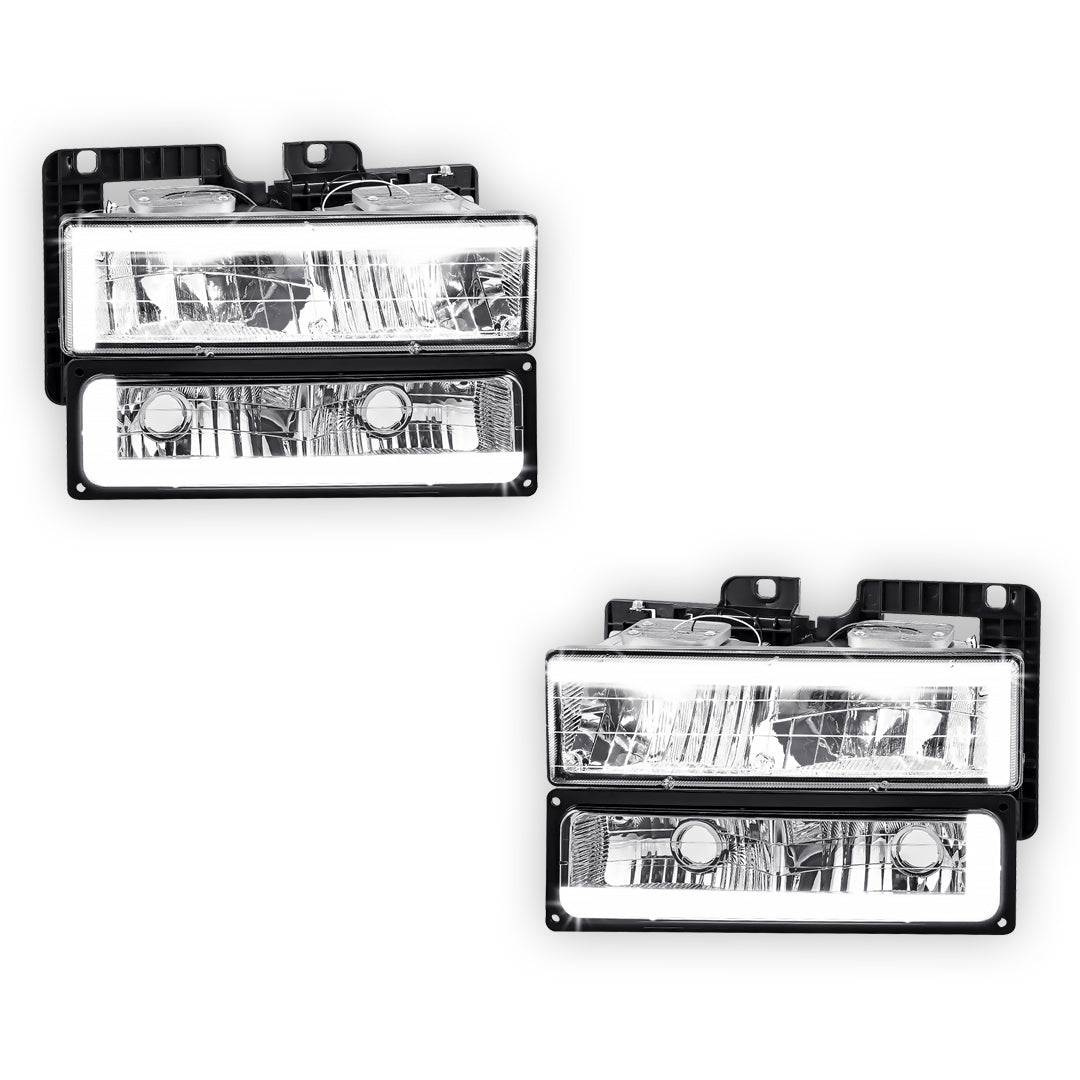 Chevrolet C3500 Cheyenne / Scottsdale / Silverado (1988 - 2000) C-LED DRL Replacement Headlights LH + RH