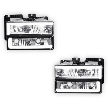 Chevrolet C3500 Cheyenne / Scottsdale / Silverado (1988 - 2000) C-LED DRL Replacement Headlights LH + RH