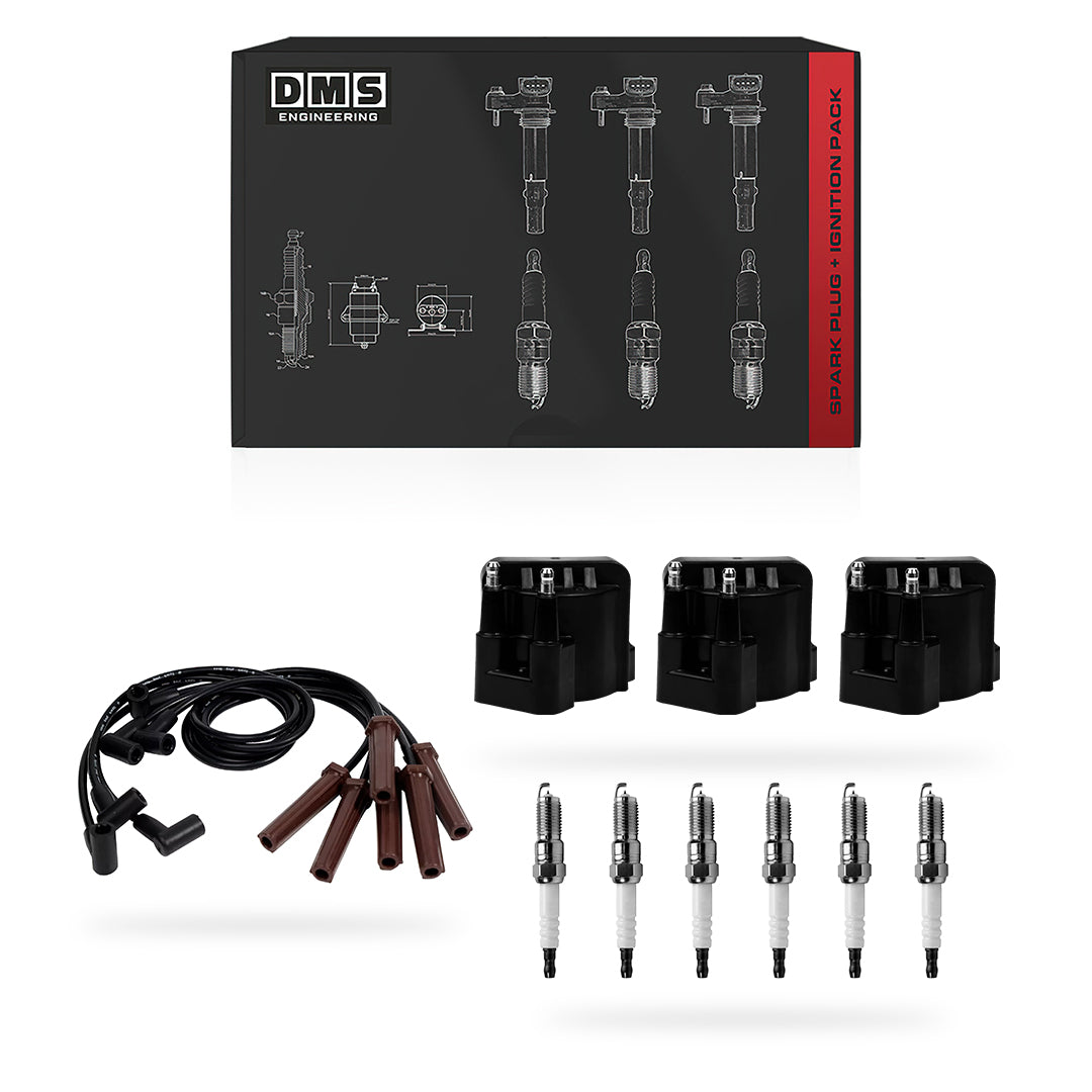 Oldsmobile Cutlass Ciera (1986 - 1996) 2.2L / 2.8L / 2.5L / 3.1L / 3.3L / 3.8L Ignition Coils and Spark Plugs + Wires Complete Set