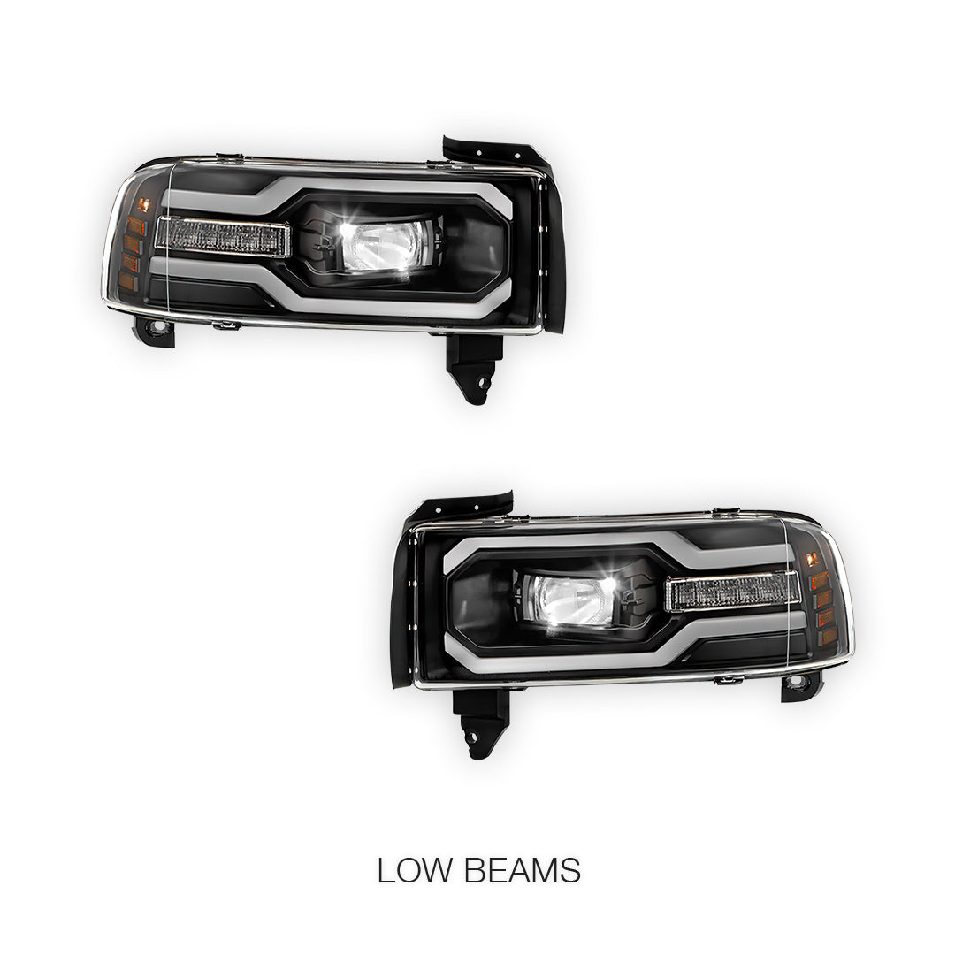 Dodge RAM 1500 (1994 - 2001) Full LED Projector Headlights LH + RH