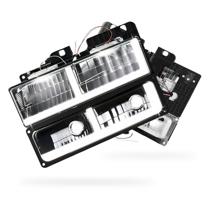 Chevrolet C3500 Cheyenne / Scottsdale / Silverado (1988 - 2000) F-LED DRL Replacement Headlights LH + RH