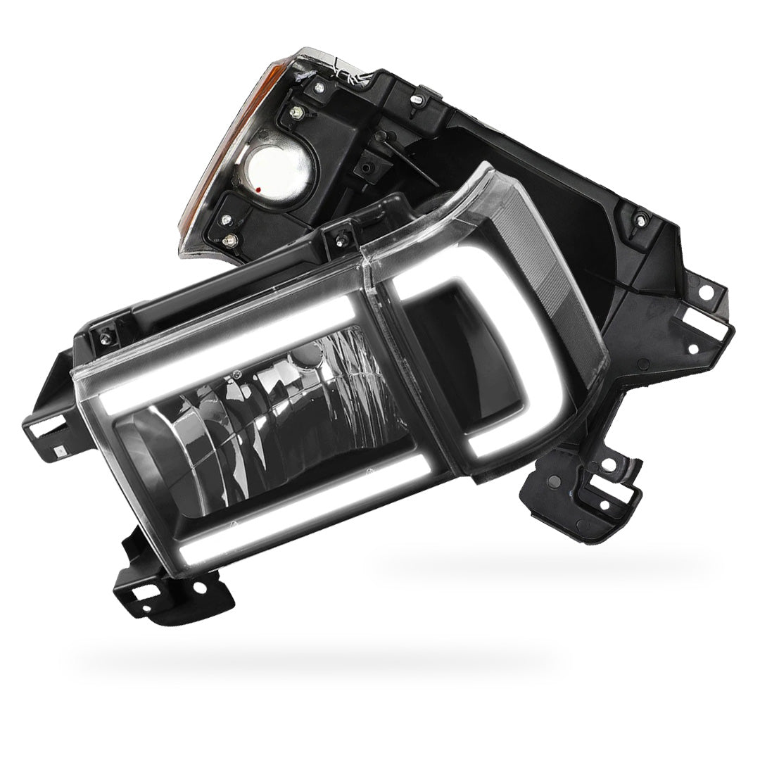 Ford F-350 (1987 - 1991) LED DRL Replacement Headlights LH + RH