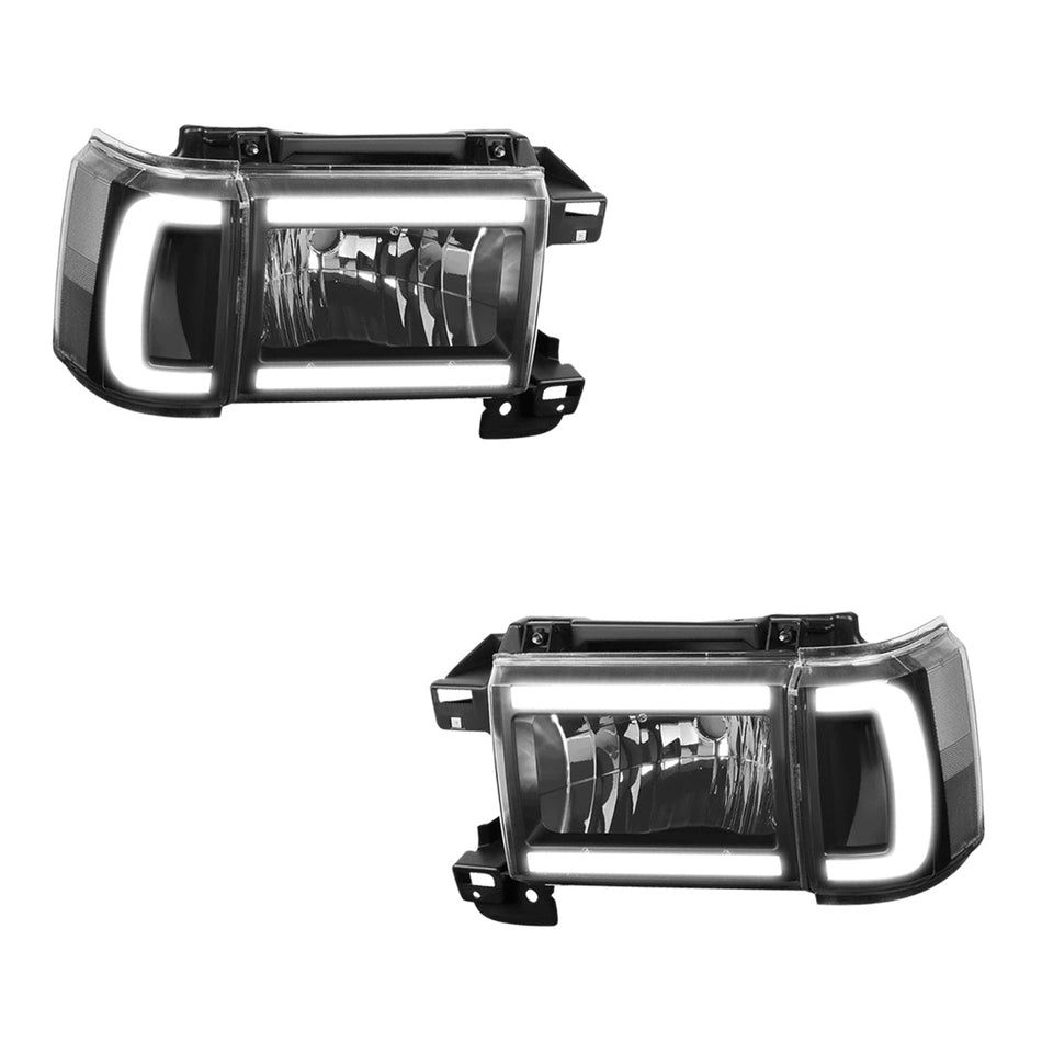 Ford F-350 (1987 - 1991) LED DRL Replacement Headlights LH + RH