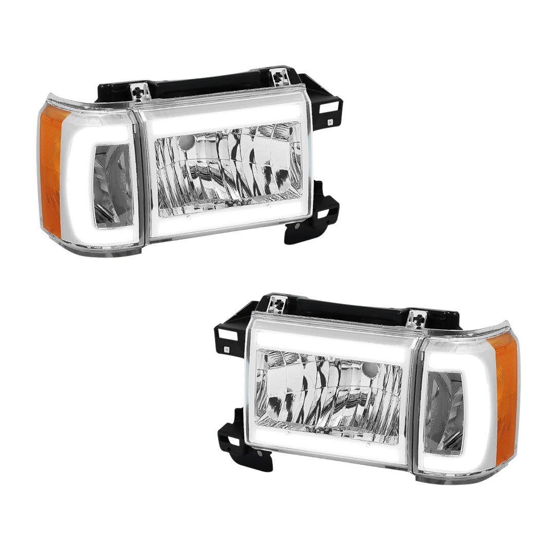 Ford F-350 (1987 - 1991) LED DRL Replacement Headlights LH + RH