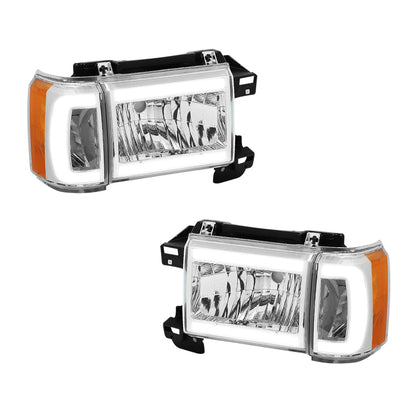 Ford F-350 (1987 - 1991) LED DRL Replacement Headlights LH + RH